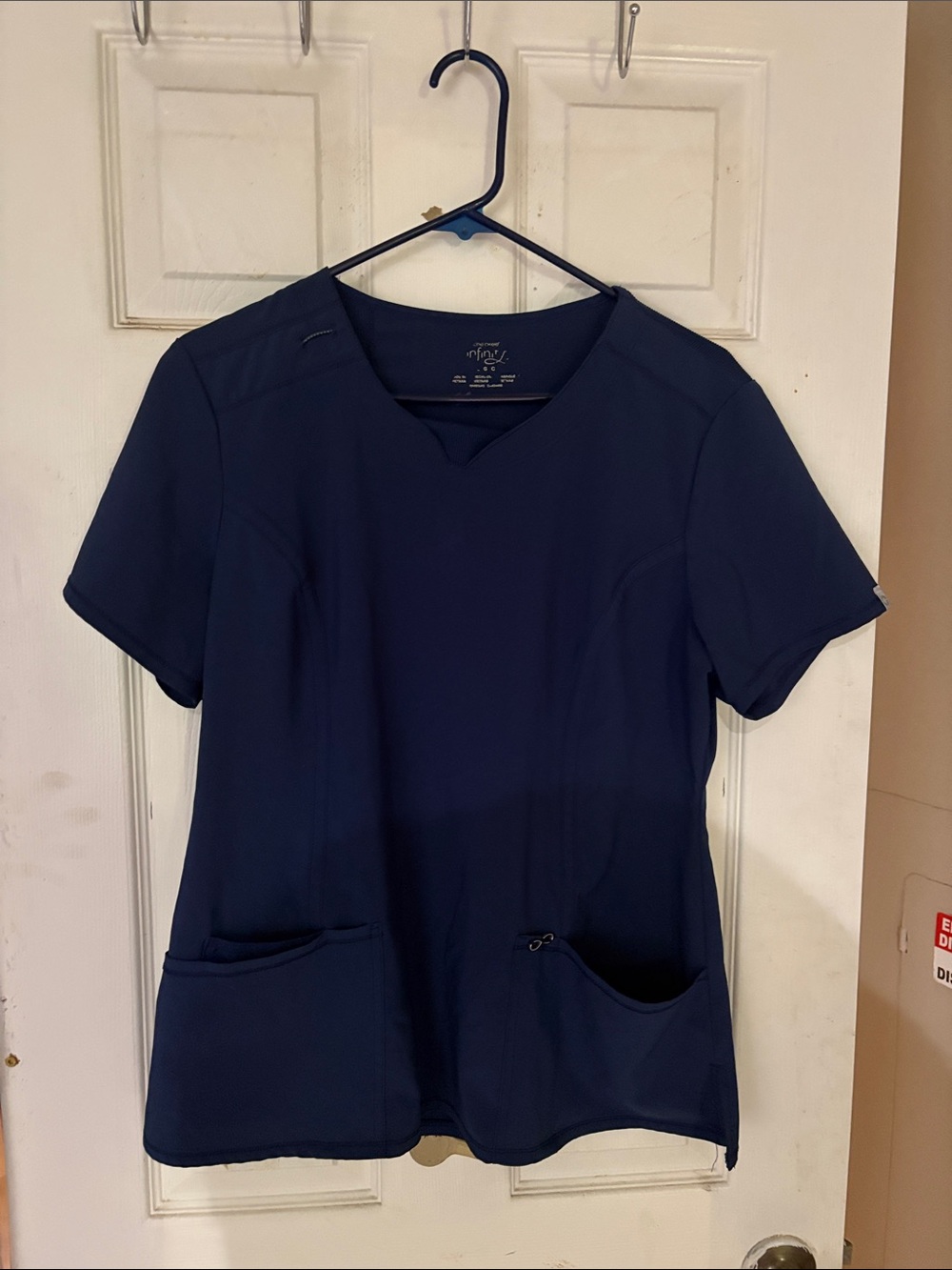 Cherokee Navy Short-Sleeve V-Notch Scrub Top